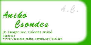 aniko csondes business card